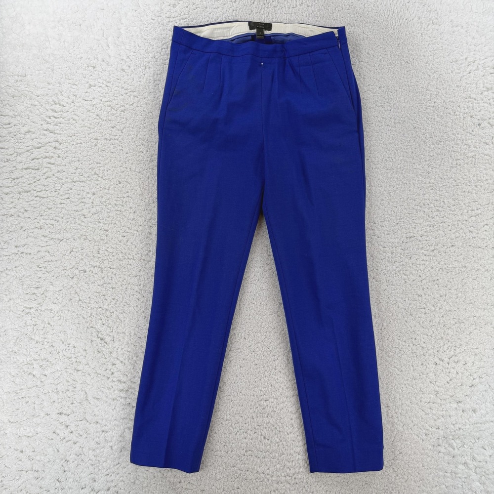J.Crew Martie Dress Pants Womens 4 Blue Wool Twill Ankle Slim Stretch Work